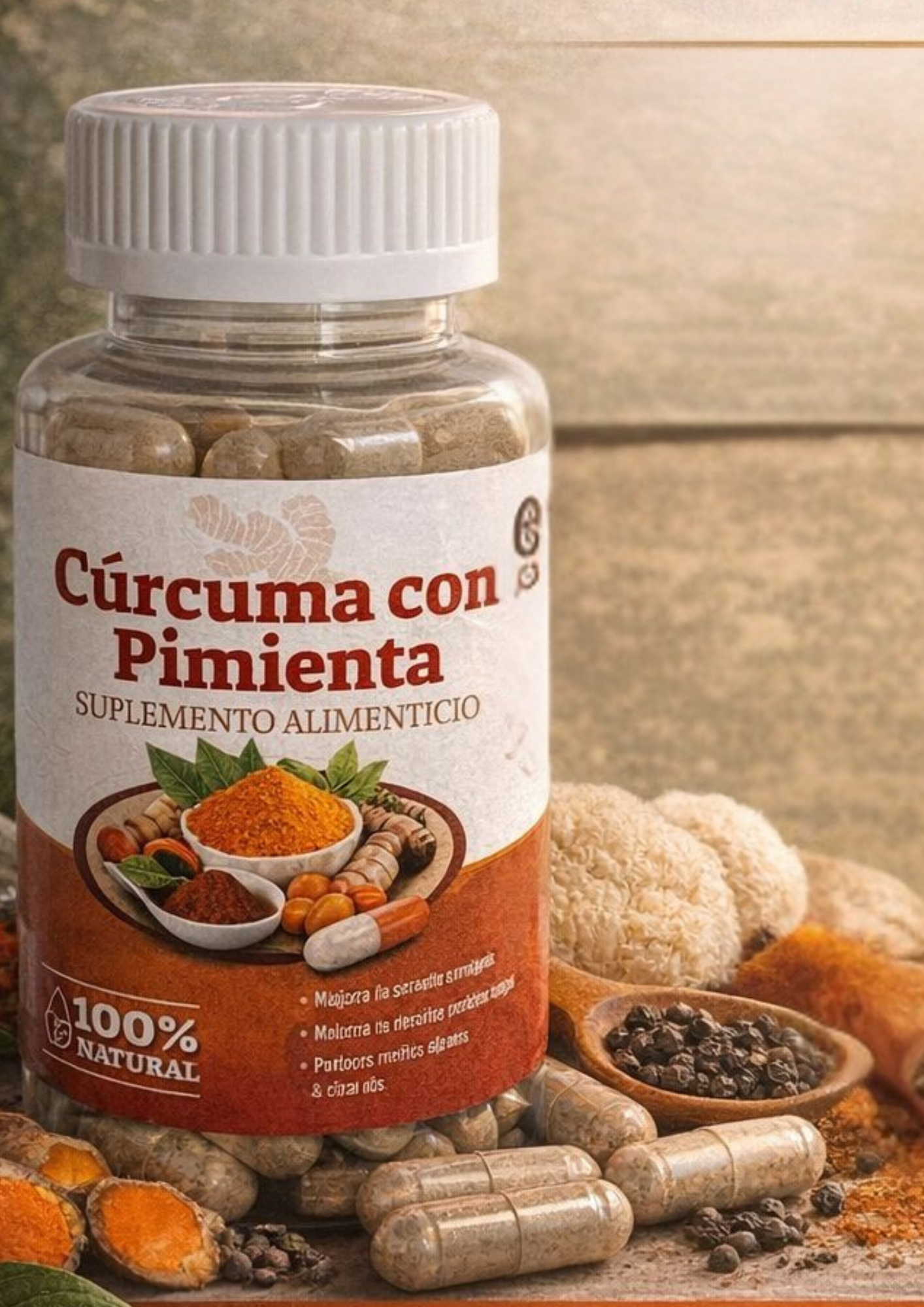 Cúrcuma y Pimienta. 60 cápsulas